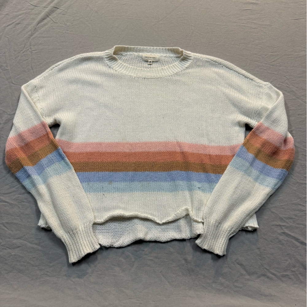 Thread & Supply White Sweater with Stripes